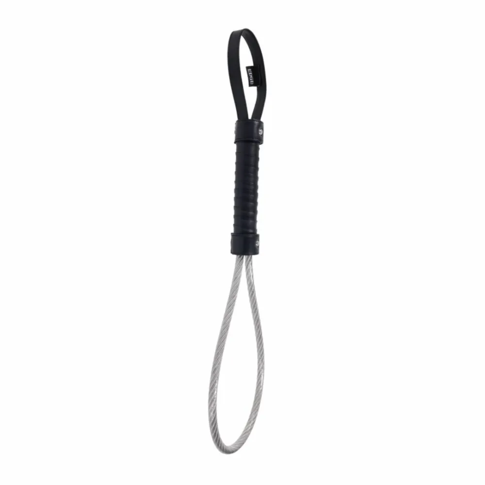 Plácačka se smyčkou Sportsheets Edge Metal Loop Spanker, ocel s vinylem, černá - obrázek 3