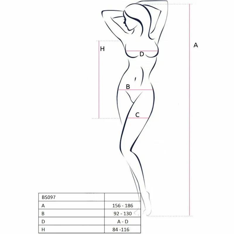 Bodystocking PASSION BS097, bílý, univerzální velikost - obrázek 5