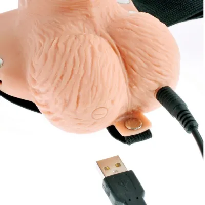 Dutý vibrační strap-on s varlaty Fetish Fantasy Series, dálkové ovládání, 15 cm - obrázek 7