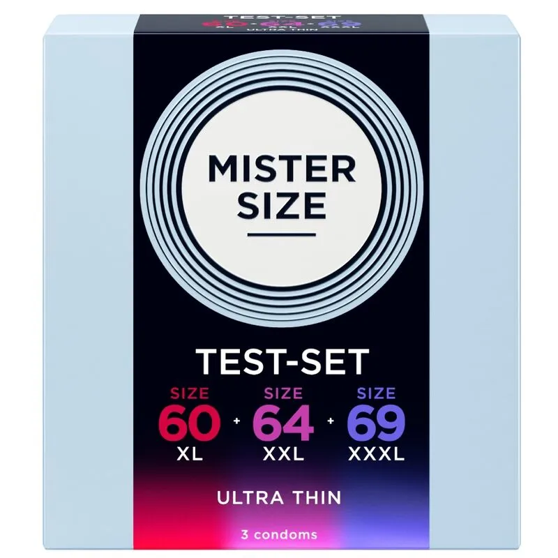 Zkušební sada kondomů Mister Size Pure Feel, 60, 64 a 69 mm, 3 ks