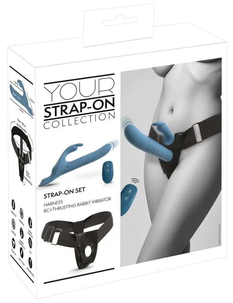 Strap-on s rabbit vibrátorem You2Toys Your Strap-On, přirážení, dálkové ovládání