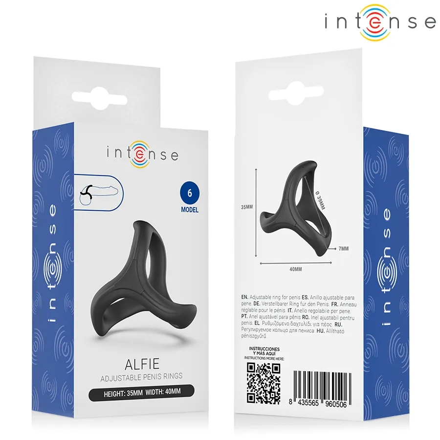 Nastavitelný trojitý erekční kroužek INTENSE Alfie, model 6 - obrázek 5