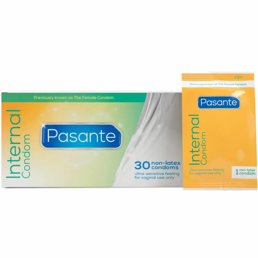 Dámské kondomy Pasante Internal bez latexu, 30 ks
