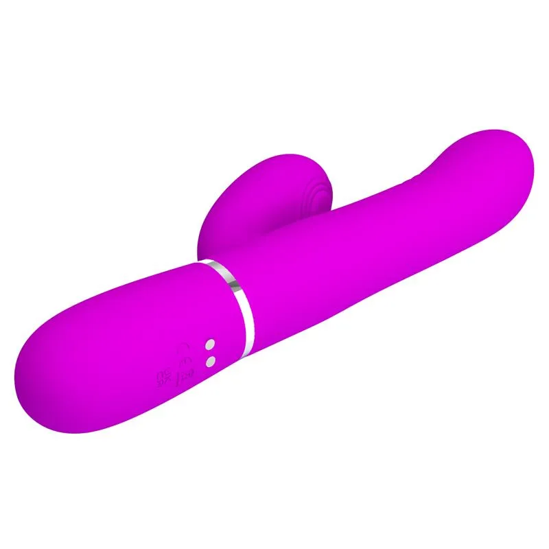 Multifunkční rabbit vibrátor na bod G Pretty Love s přirážením, fuchsiový - obrázek 7