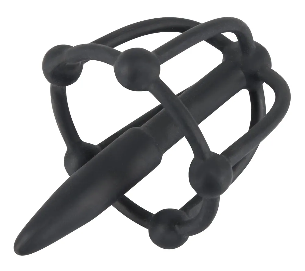 Silikonový dilatátor You2Toys s ohebnou klecí na žalud, černý, 5,7 cm - obrázek 3