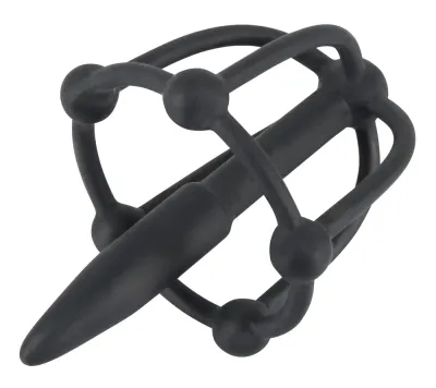Silikonový dilatátor You2Toys s ohebnou klecí na žalud, černý, 5,7 cm - obrázek 3