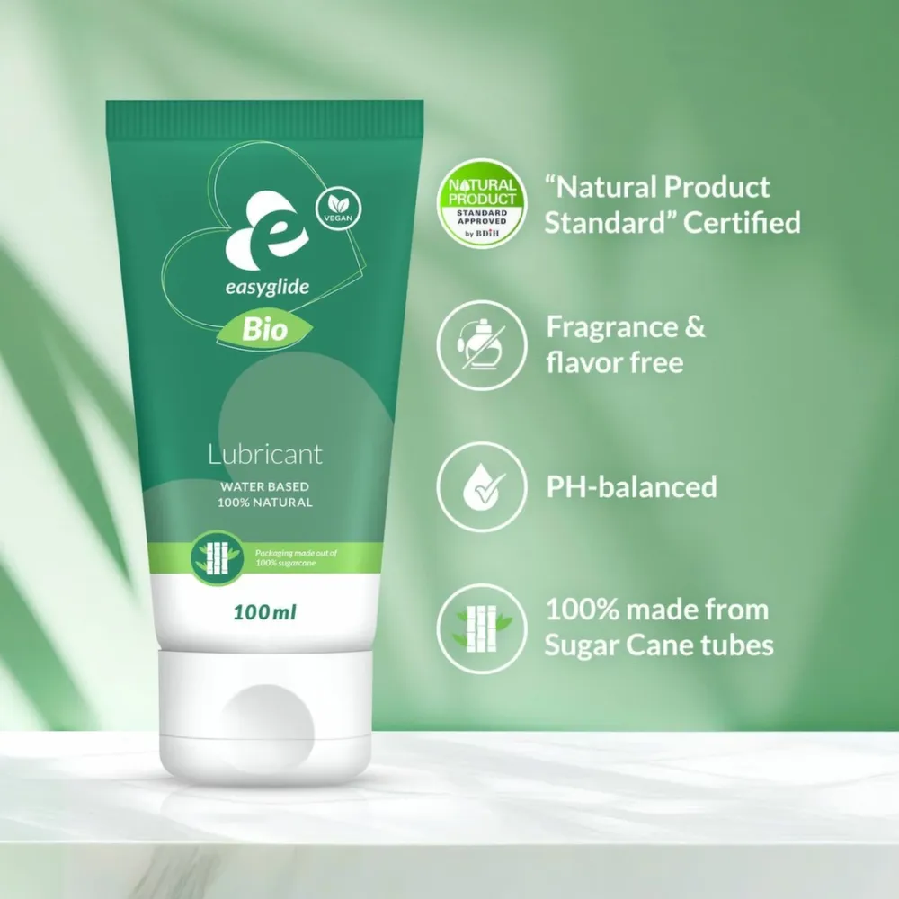 Bio lubrikační gel EasyGlide Bio & Natural na vodní bázi, bez parfemace, 100 ml - obrázek 2