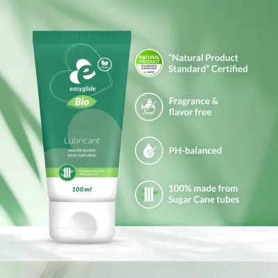 Bio lubrikační gel EasyGlide Bio & Natural na vodní bázi, bez parfemace, 100 ml - obrázek 2