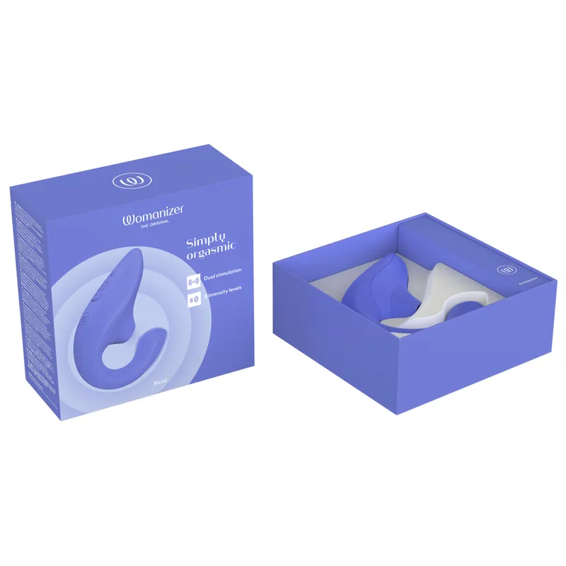 Rabbit vibrátor s tlakovým stimulátorem klitorisu Womanizer Blend, zářivě modrý - obrázek 15