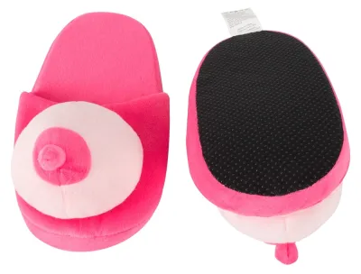 Plyšové pantofle You2Toys s vtipným 3D motivem, růžové, 42-45 - obrázek 4