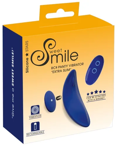 Vibrátor do kalhotek Sweet Smile Extra Slim s dálkovým ovládáním, černý