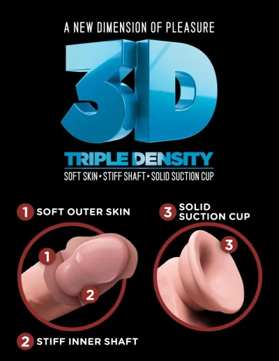 Realistické dildo King Cock Plus Triple Density s přísavkou, 15 cm - obrázek 7