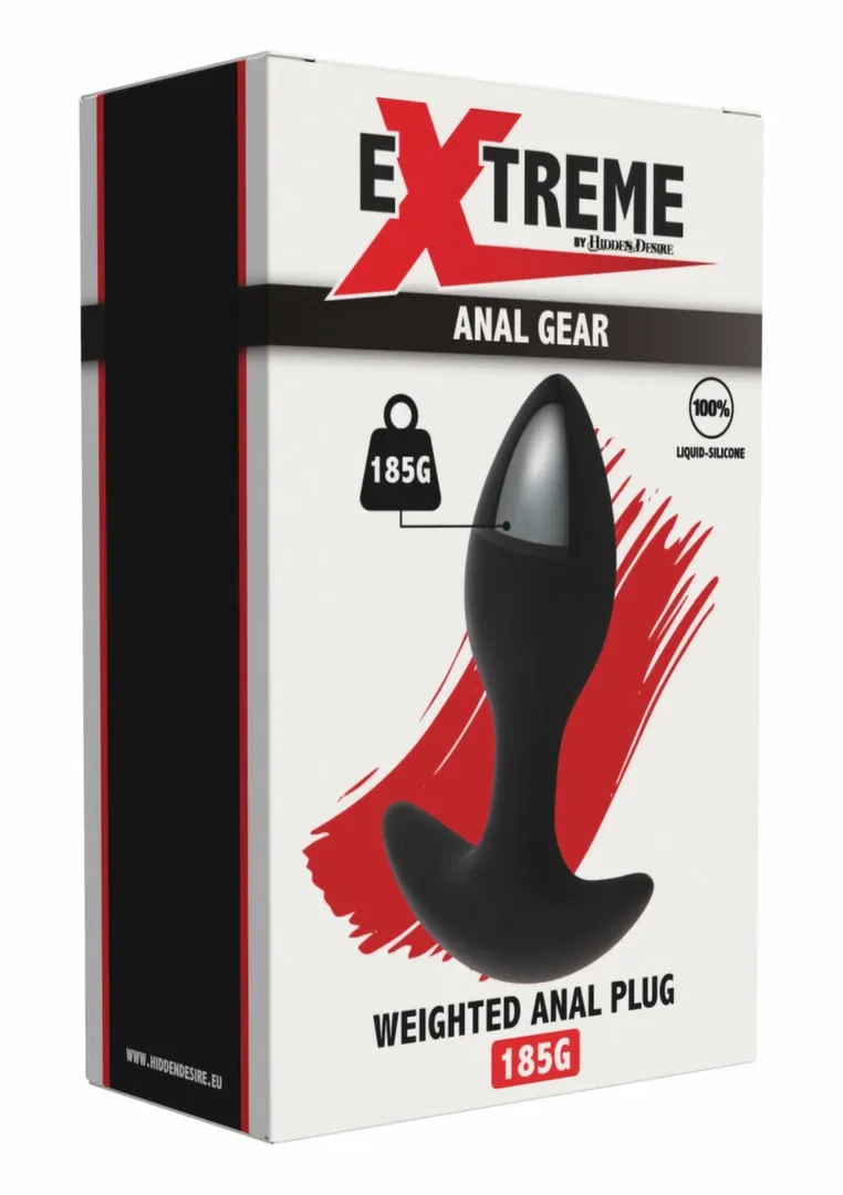 Zatížený anální kolík Hidden Desire Extreme 185 g, tekutý silikon, černý - obrázek 2