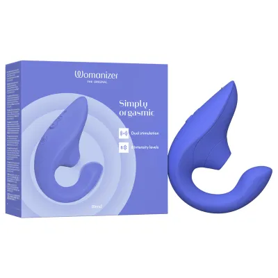 Rabbit vibrátor s tlakovým stimulátorem klitorisu Womanizer Blend, zářivě modrý - obrázek 14
