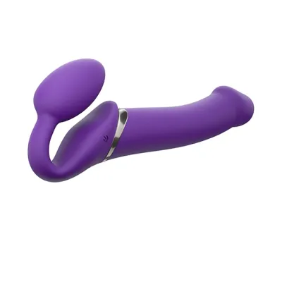 Vibrační strap-on Strap-On-Me Vibrating Bendable System M s ovladačem, fialový - obrázek 2