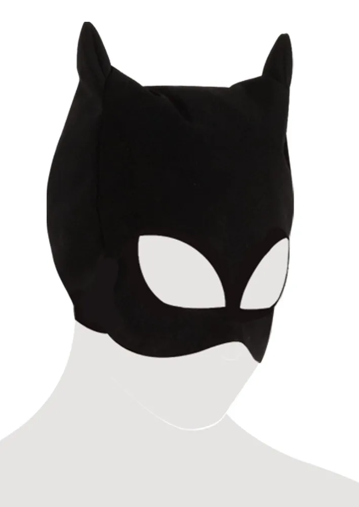 Kočičí maska Bad Kitty ve vzhledu nubuku, otvory pro oči a ústa, černá - obrázek 7