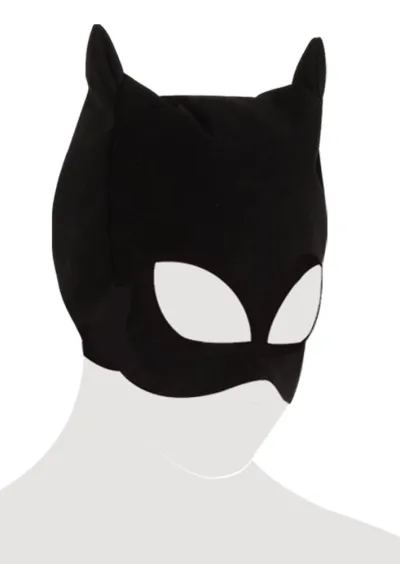 Kočičí maska Bad Kitty ve vzhledu nubuku, otvory pro oči a ústa, černá - obrázek 7