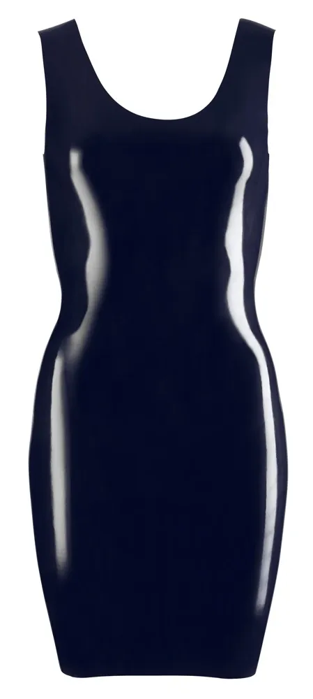 Latexové minišaty LateX bez rukávů, černé, XS - obrázek 5