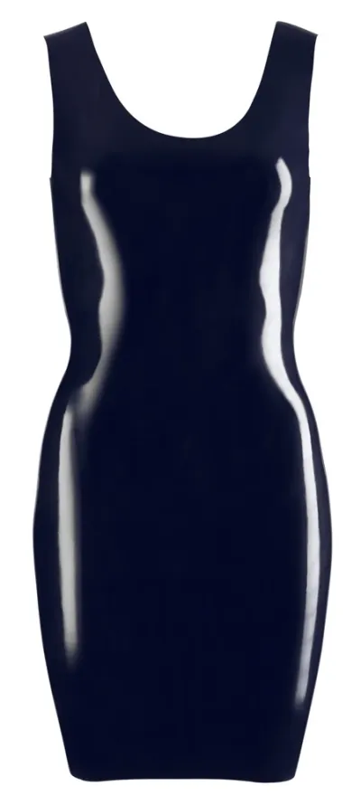 Latexové minišaty LateX bez rukávů, černé, XS - obrázek 5