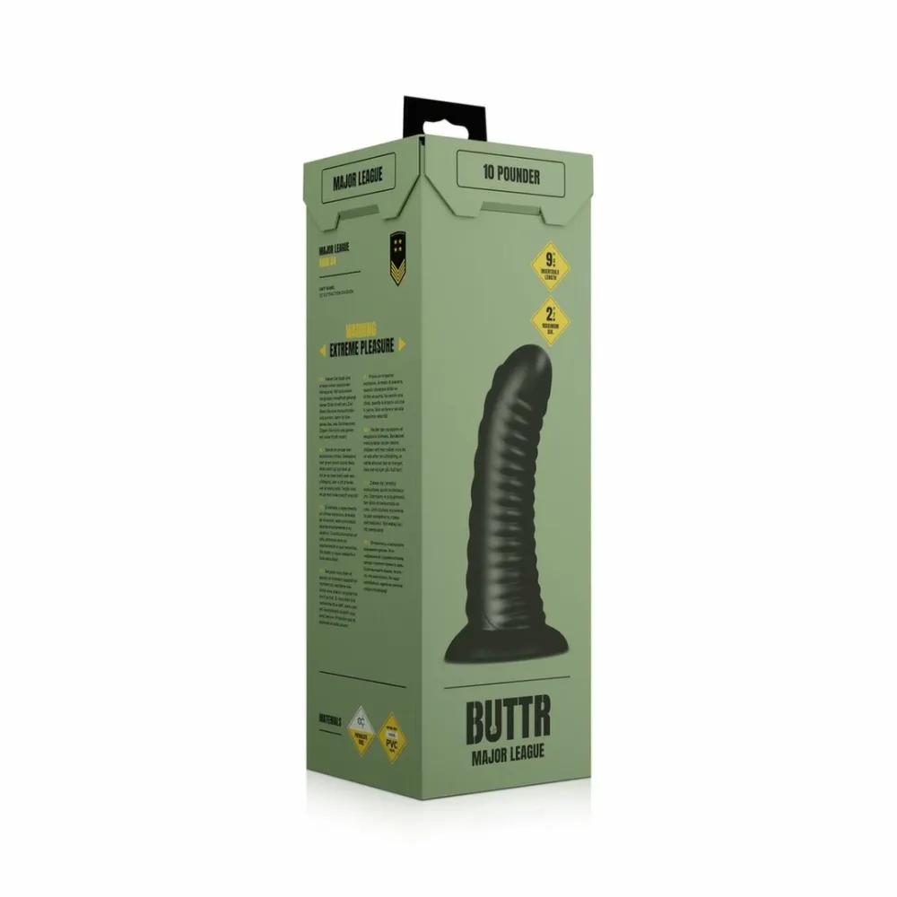 Anální kolík BUTTR Double Ribbed s přísavkou, vroubkovaný, černý, 26 cm - obrázek 8