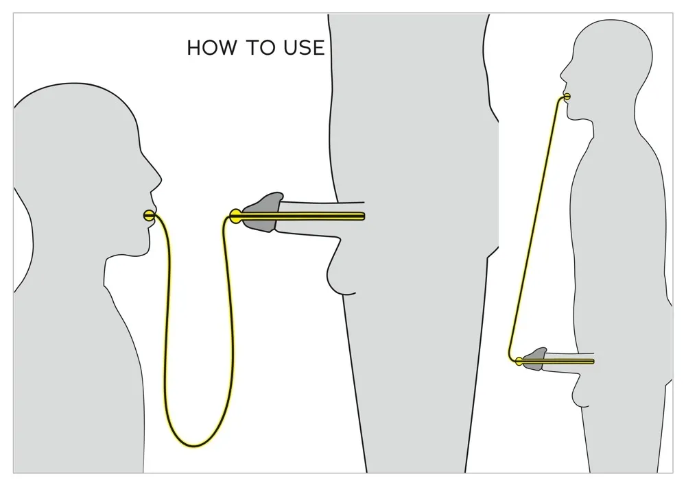 Dilatátor s hadičkou a náustkem Penisplug Piss to Mouth, silikon a PVC, 88 cm - obrázek 6