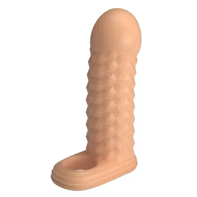 Prodlužovací návlek na penis Pretty Love Wolfram, 11,5 cm, Ø 3,8 cm, tělový - obrázek 4