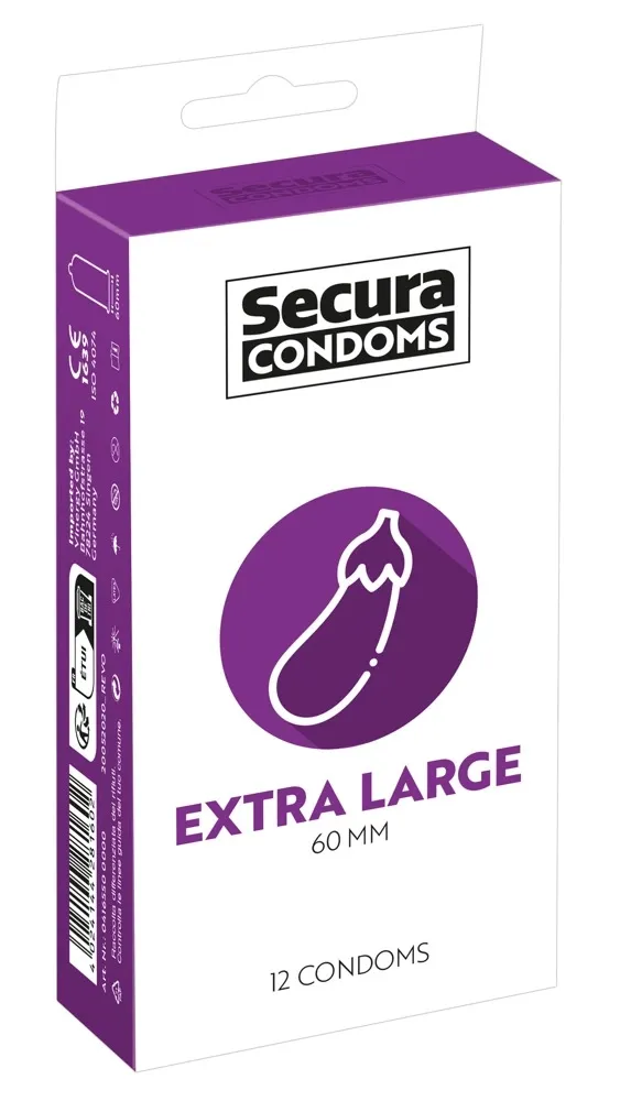Velké kondomy Secura Extra Large, 60 mm, 12 ks