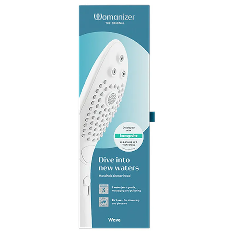 Sprchová hlavice se stimulací klitorisu Womanizer Wave, bílá - obrázek 15