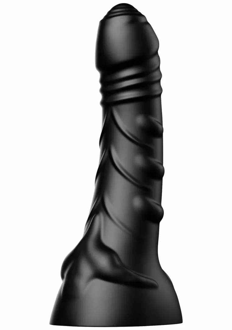 Velké dildo HIDDEN DESIRE INFERNO Big Boys, PVC, zahnuté, černé, 25,5 cm