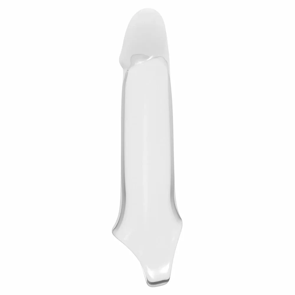 Ramrod průhledný prodlužovací návlek na penis s páskem na varlata - obrázek 4