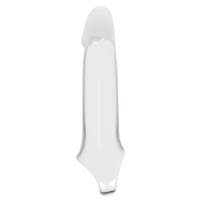 Ramrod průhledný prodlužovací návlek na penis s páskem na varlata - obrázek 4