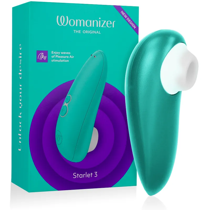 Tlakový stimulátor klitorisu Womanizer Starlet 3, tyrkysový