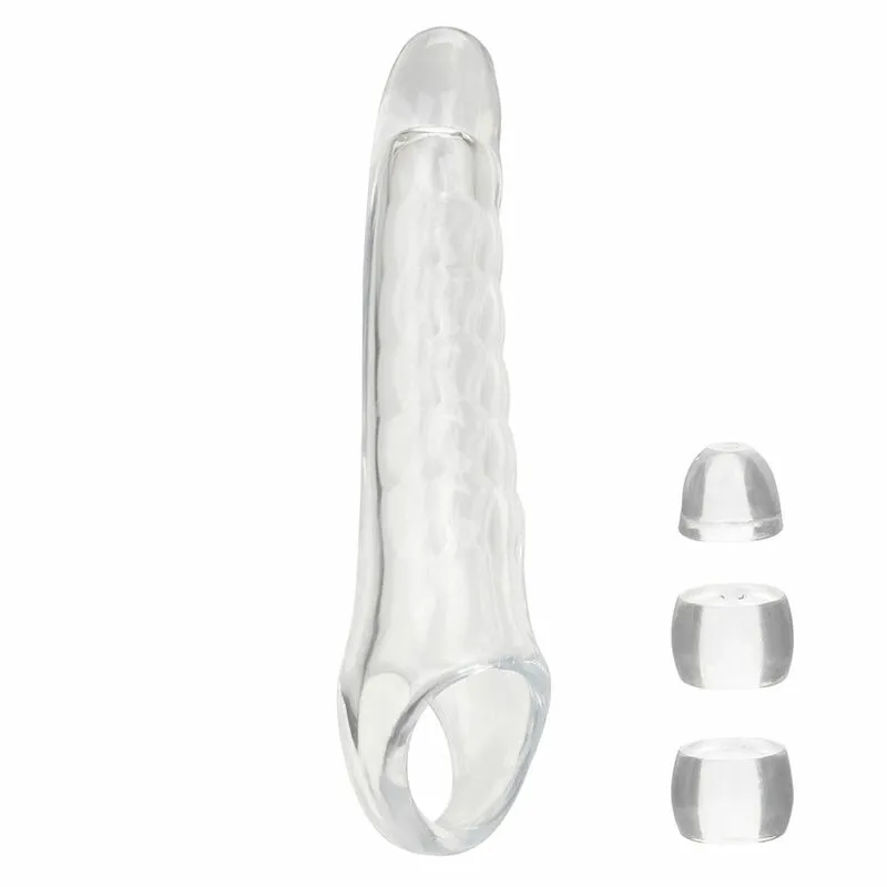 Návlek na penis CalExotics Maxx Extension Kit, nastavitelný, průhledný - obrázek 4