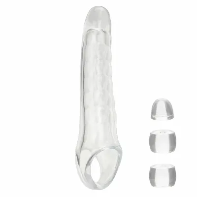 Návlek na penis CalExotics Maxx Extension Kit, nastavitelný, průhledný - obrázek 4