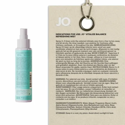 Intimní osvěžující sprej JO Vitalize Balance, bez parfemace, 60 ml - obrázek 7