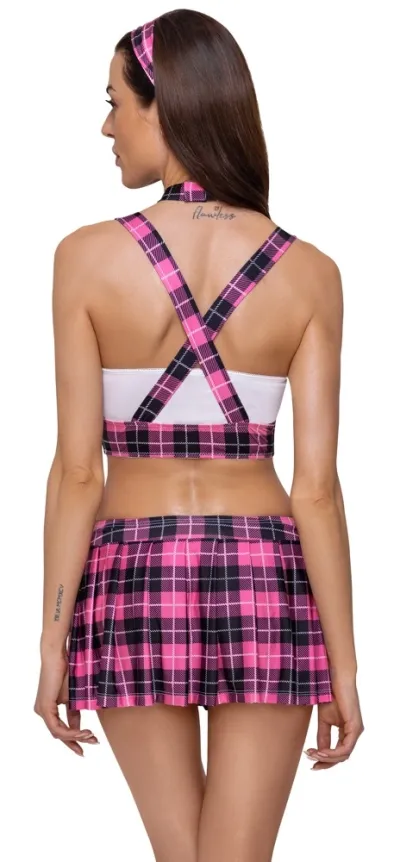 Kostým školačky Cottelli Costumes School Uniform, růžovo-černo-bílý, S - obrázek 5
