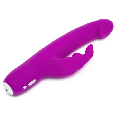 Rabbit vibrátor Happy Rabbit Realistic Slimline, nabíjecí, fialový - obrázek 4