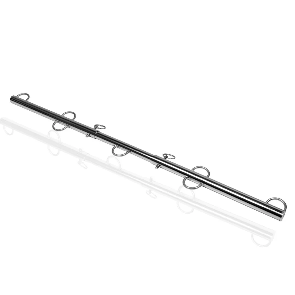 Nastavitelná rozpěrná tyč Ouch! s háčky, 70 až 120 cm, stříbrná