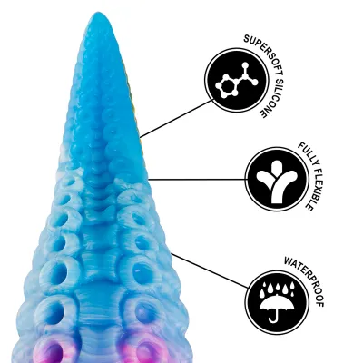 Silikonové dildo chapadlo EPIC Phorcys, malé, 17 cm, modré - obrázek 8