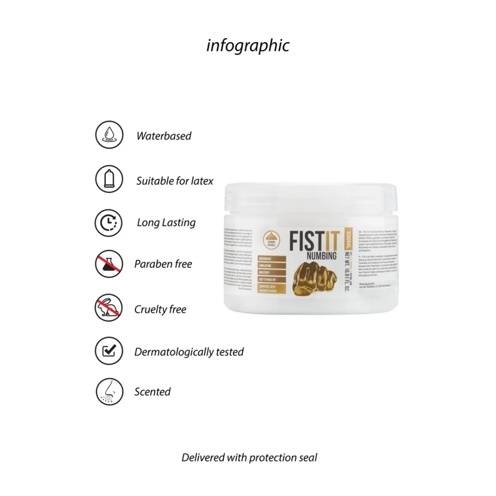 Lubrikační gel na fisting Fist It Professional na vodní bázi, 500 ml - obrázek 7