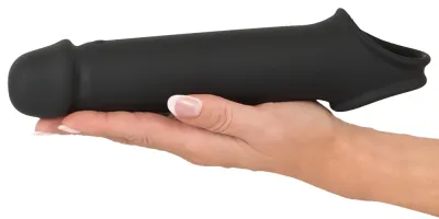 Vibrační prodlužovací návlek na penis Rebel RC, o 8 cm, dálkové ovládání, černý - obrázek 5