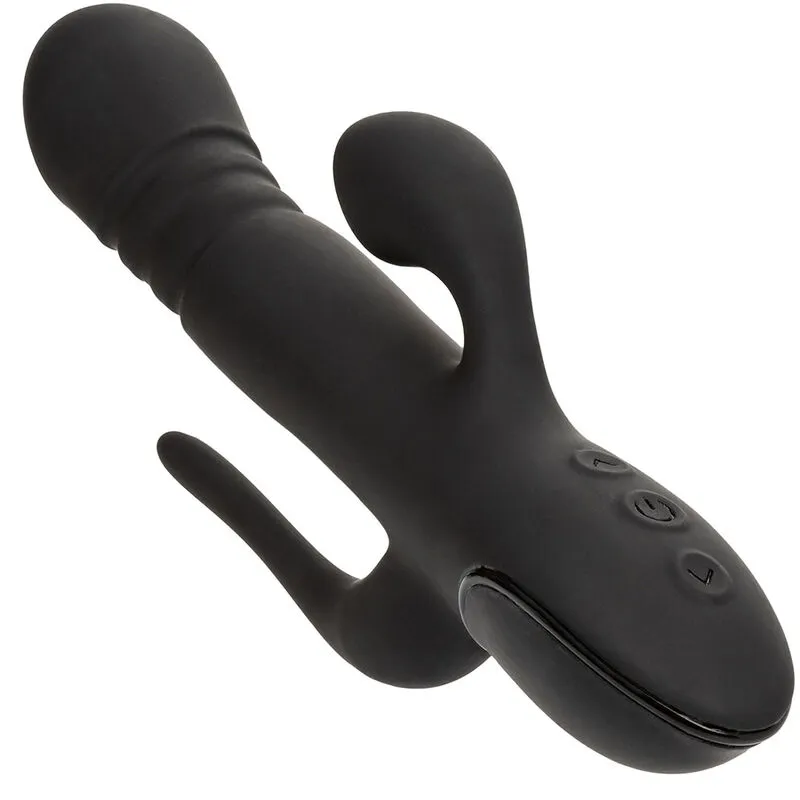 Rabbit vibrátor CalExotics Triple Euphoria s přirážením a sáním, černý - obrázek 5