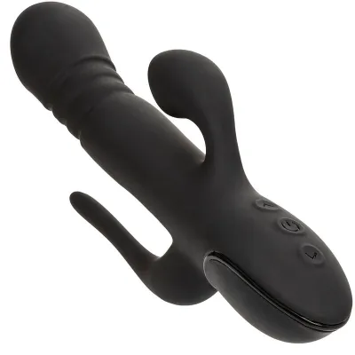 Rabbit vibrátor CalExotics Triple Euphoria s přirážením a sáním, černý - obrázek 5