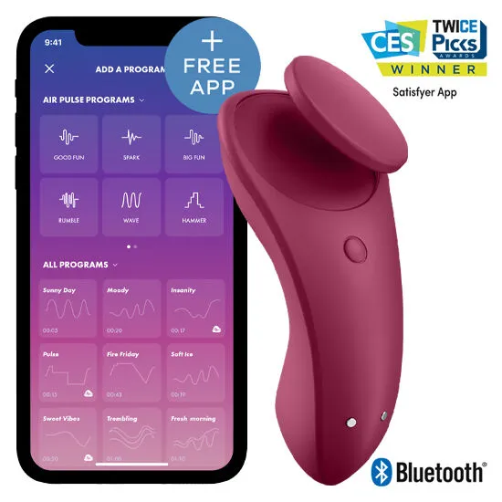 Vibrátor do kalhotek Satisfyer Sexy Secret, ovládání aplikací, černý
