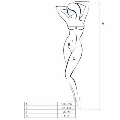 Síťovaný bodystocking Passion BS055, černý, univerzální velikost - obrázek 3