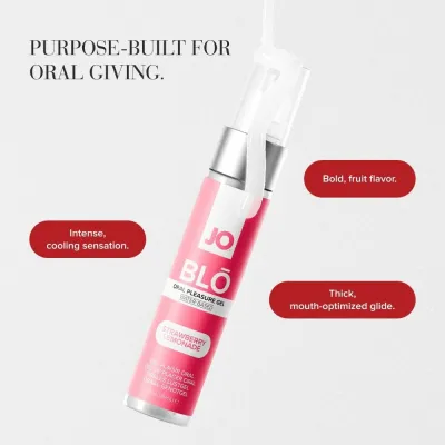 Gel na orální sex JO BLŌ s příchutí jahodové limonády, chladivý, 30 ml - obrázek 7