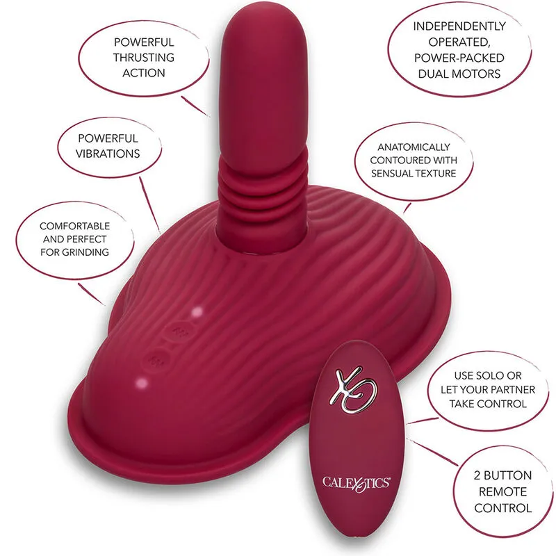 Vibrátor CalExotics Dual Rider s dálkovým ovládáním a přirážením, červený - obrázek 16