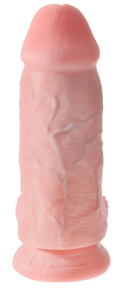 Realistické dildo King Cock Chubby s přísavkou, 23 cm, světlé tělové - obrázek 3