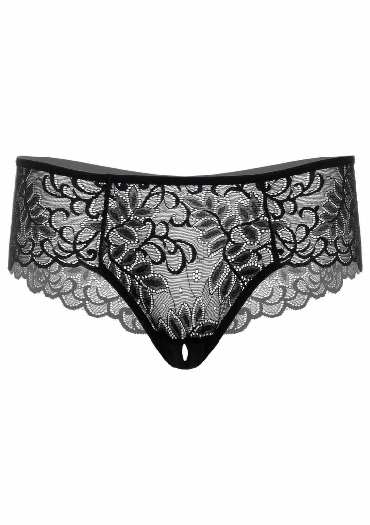Krajkové kalhotky cheeky Ella s otevřeným rozkrokem, černé - obrázek 4