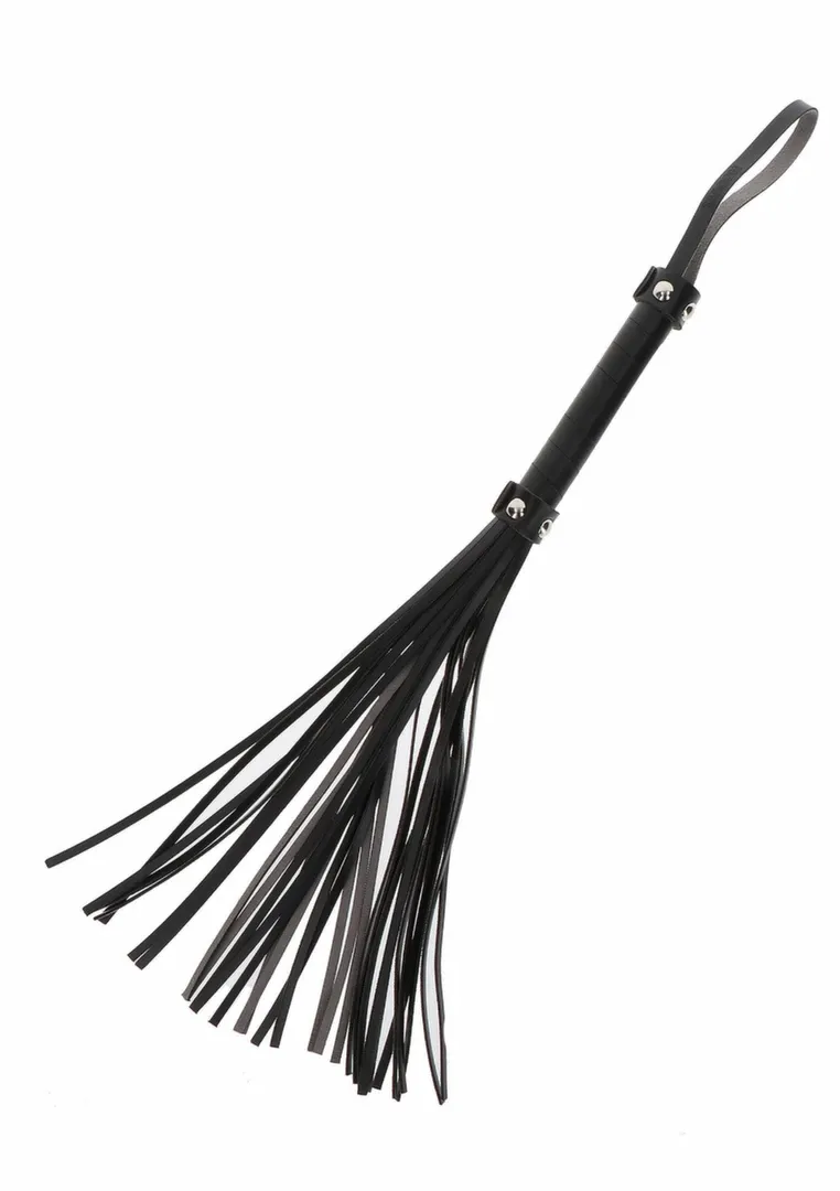 Velký bič TABOOM z veganské kůže, černý, 60 cm - obrázek 3